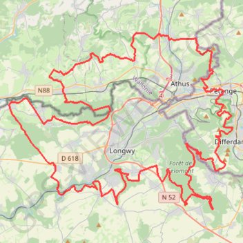 Itinéraire Tour du Pays des Trois Frontières, distance, dénivelé, altitude, carte, profil, trace GPS