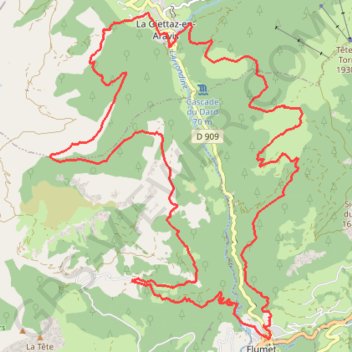 Itinéraire Flumet-La Giettaz, distance, dénivelé, altitude, carte, profil, trace GPS