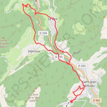 Itinéraire La Grande Terche - Le Biot - Le Sey - La Grande Terche, distance, dénivelé, altitude, carte, profil, trace GPS