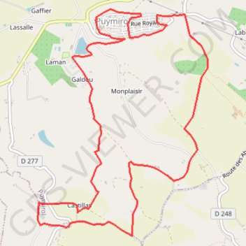 Itinéraire Puymirol, distance, dénivelé, altitude, carte, profil, trace GPS
