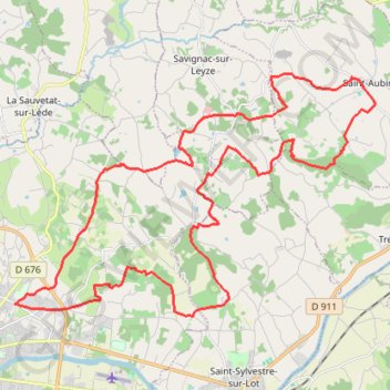 Itinéraire De Villeneuve-sur-Lot à Saint-Aubin, distance, dénivelé, altitude, carte, profil, trace GPS