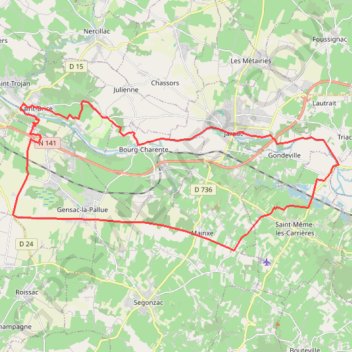 Itinéraire Boucle St Brice st même les carrières, distance, dénivelé, altitude, carte, profil, trace GPS