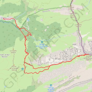Itinéraire Tête de Bossetan / Bostan : Voie normale de Morzine, distance, dénivelé, altitude, carte, profil, trace GPS