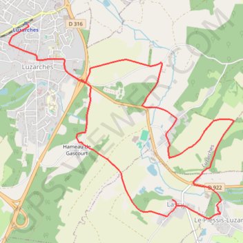 Itinéraire De hameaux en lavoirs - Luzarches, distance, dénivelé, altitude, carte, profil, trace GPS