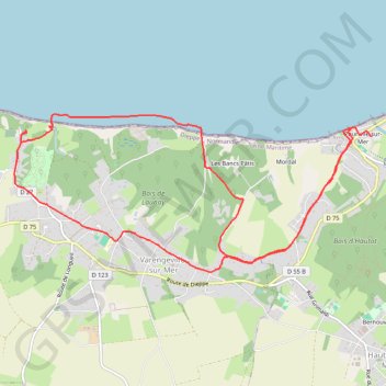 Itinéraire Pourville-sur-Mer, distance, dénivelé, altitude, carte, profil, trace GPS