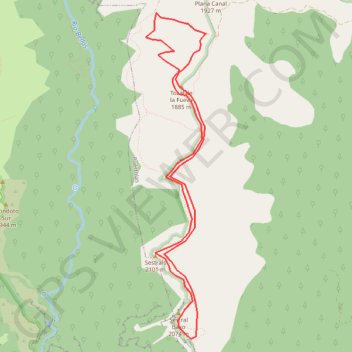 Itinéraire Plana Canal - Les Sestrales, distance, dénivelé, altitude, carte, profil, trace GPS