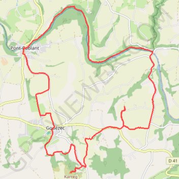 Itinéraire Pont Coblan à Gouézec et les rives de l'Aulne, distance, dénivelé, altitude, carte, profil, trace GPS