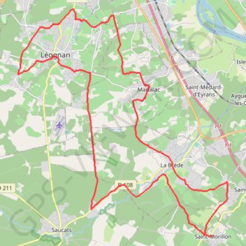 Itinéraire Balade sur les pas de Montesquieu dans la baronnie de La Brède, distance, dénivelé, altitude, carte, profil, trace GPS