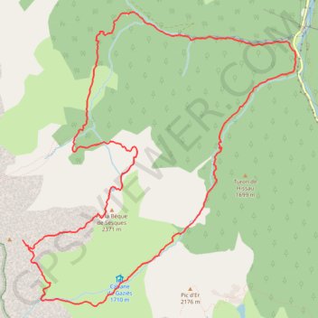 Itinéraire Les Sérous en circuit depuis le Bitet, distance, dénivelé, altitude, carte, profil, trace GPS