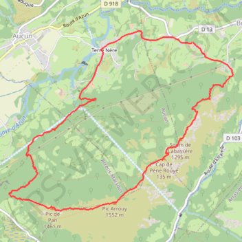 Itinéraire Crêtes de Pan et pic Arrouy, distance, dénivelé, altitude, carte, profil, trace GPS