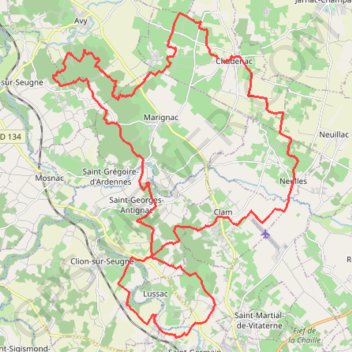 Itinéraire Randonnée de Chadenac, distance, dénivelé, altitude, carte, profil, trace GPS