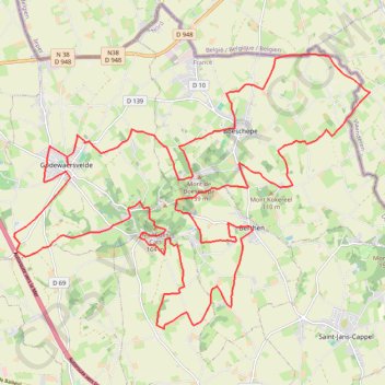 Itinéraire Circuit Fraude et Estaminets, distance, dénivelé, altitude, carte, profil, trace GPS
