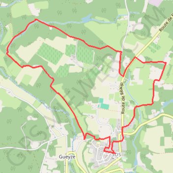 Itinéraire Sos, la promenade de Campet - Pays d'Albret, distance, dénivelé, altitude, carte, profil, trace GPS