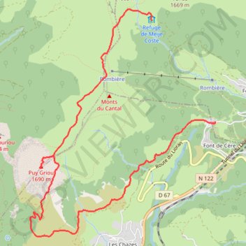 Itinéraire 2023 06 16 08:01 Rando Cantal jour 6, distance, dénivelé, altitude, carte, profil, trace GPS