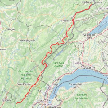 Itinéraire La GTJ intégrale à ski (Grande Traversée du Jura), distance, dénivelé, altitude, carte, profil, trace GPS