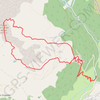 Itinéraire Combe Bénite, face Est, distance, dénivelé, altitude, carte, profil, trace GPS