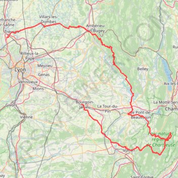 Itinéraire Chartreuse (2), distance, dénivelé, altitude, carte, profil, trace GPS