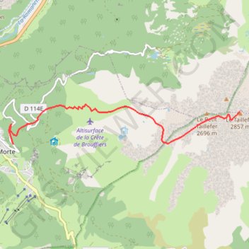 Itinéraire Le Taillefer, distance, dénivelé, altitude, carte, profil, trace GPS