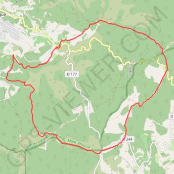 Itinéraire Venasque, distance, dénivelé, altitude, carte, profil, trace GPS