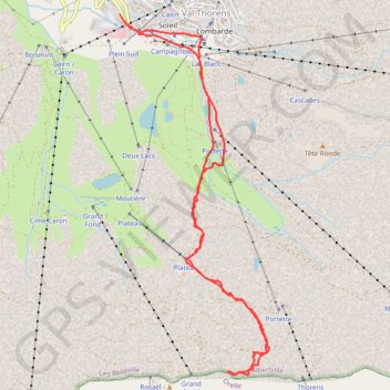 Itinéraire Val Thorens - Col de la Montee du fond, distance, dénivelé, altitude, carte, profil, trace GPS