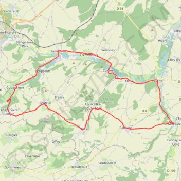 Itinéraire Les Evoissons - Conty, distance, dénivelé, altitude, carte, profil, trace GPS
