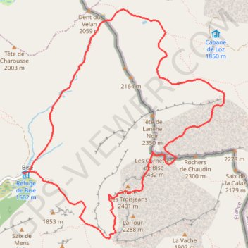 Itinéraire Cornettes de Bise, distance, dénivelé, altitude, carte, profil, trace GPS