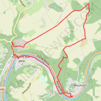 Itinéraire HASTIERE-Vélo-C6-de la vallée au plateau de Waulsort, distance, dénivelé, altitude, carte, profil, trace GPS