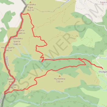 Itinéraire Pic d'Iparla, distance, dénivelé, altitude, carte, profil, trace GPS