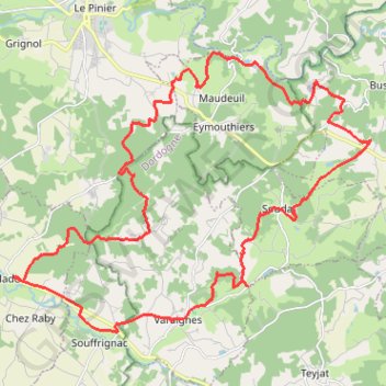 Itinéraire Feuillade 36 kms, distance, dénivelé, altitude, carte, profil, trace GPS