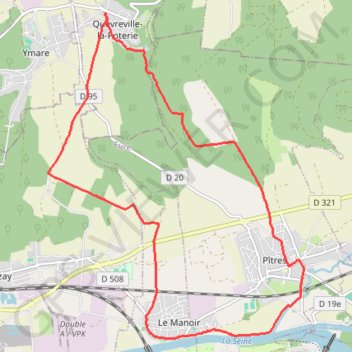 Itinéraire Randonnée Quevreville la Poterie, distance, dénivelé, altitude, carte, profil, trace GPS