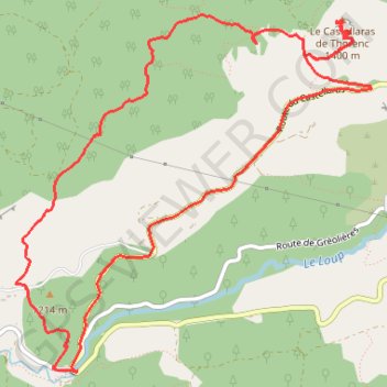 Itinéraire Andon-Le Castellaras, distance, dénivelé, altitude, carte, profil, trace GPS