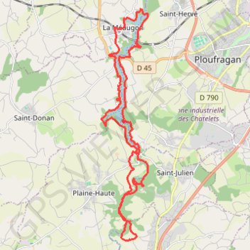 Itinéraire GPX Download: Barrage de Saint-Barthélémy – Sentier du Chaos du Gouët boucle au départ de La Méaugon, distance, dénivelé, altitude, carte, profil, trace GPS