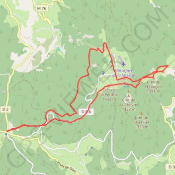 Itinéraire Croix de Chaubouret, distance, dénivelé, altitude, carte, profil, trace GPS