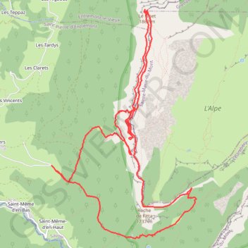 Itinéraire Le Pinet par les sangles du Fouda Blanc et du Pinet, distance, dénivelé, altitude, carte, profil, trace GPS