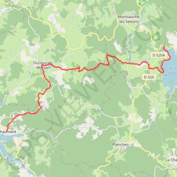 Itinéraire MORVAN jour 2, distance, dénivelé, altitude, carte, profil, trace GPS