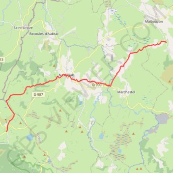 Itinéraire 2006-0821 Les Gentianes-Aubrac-MNT, distance, dénivelé, altitude, carte, profil, trace GPS