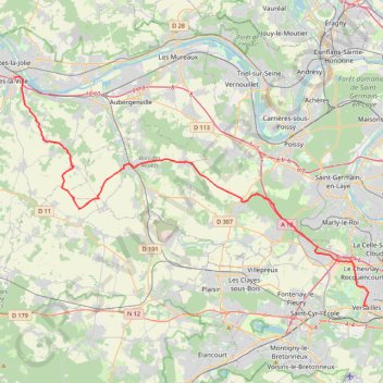 Itinéraire Paris Mantes, distance, dénivelé, altitude, carte, profil, trace GPS