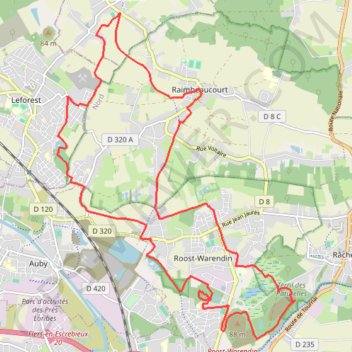 Itinéraire Circuit des terres ingrates de Moncheaux, distance, dénivelé, altitude, carte, profil, trace GPS