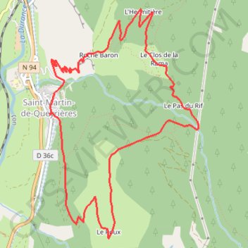 Itinéraire Le Poux, distance, dénivelé, altitude, carte, profil, trace GPS