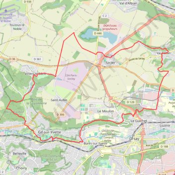 Itinéraire De Gif-sur-Yvette au plateau de Saclay, distance, dénivelé, altitude, carte, profil, trace GPS