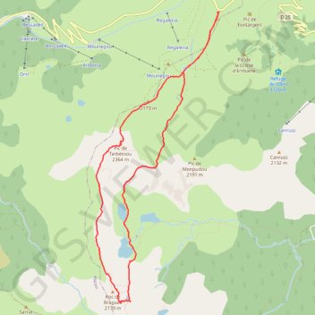 Itinéraire Pic de Tarbesou i estanys, distance, dénivelé, altitude, carte, profil, trace GPS