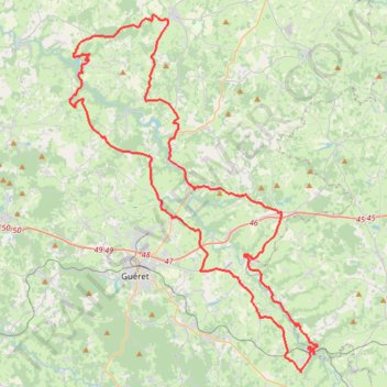 Itinéraire Guémontet 2025 creuse sud 86-20944553, distance, dénivelé, altitude, carte, profil, trace GPS