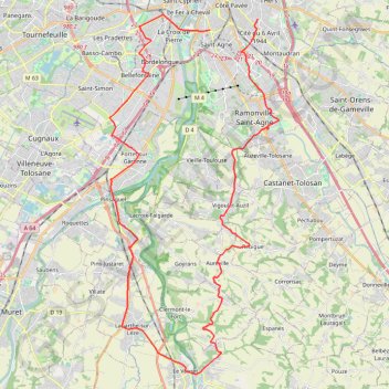 Itinéraire Coteaux vigoulet, distance, dénivelé, altitude, carte, profil, trace GPS