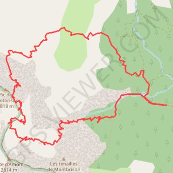 Itinéraire Antecime du Pic de Montbrison depuis la Bletonnée (Écrins), distance, dénivelé, altitude, carte, profil, trace GPS