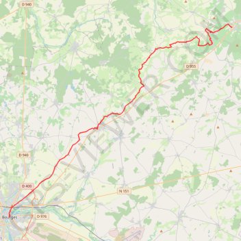 Itinéraire Bourges Sancerre, distance, dénivelé, altitude, carte, profil, trace GPS