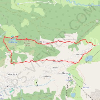 Itinéraire La tete du Danay, distance, dénivelé, altitude, carte, profil, trace GPS