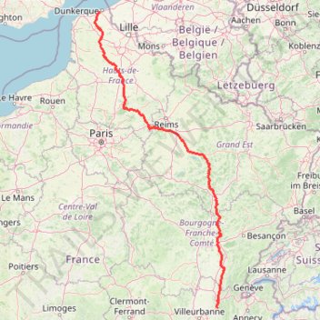 Itinéraire amberieu - GS 8, distance, dénivelé, altitude, carte, profil, trace GPS