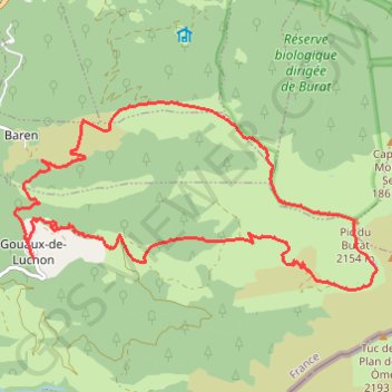 Itinéraire Pic de Burat, distance, dénivelé, altitude, carte, profil, trace GPS
