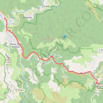 Itinéraire CEV_APIEDS_St Julien_Florac_10.4kms_101m-21679544, distance, dénivelé, altitude, carte, profil, trace GPS