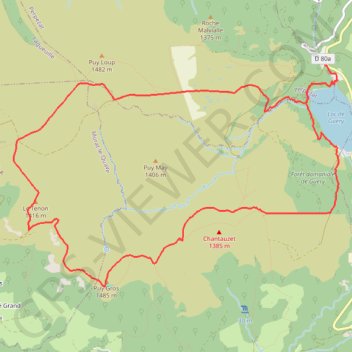 Itinéraire ITI0602LePlateauDuguery_2020, distance, dénivelé, altitude, carte, profil, trace GPS